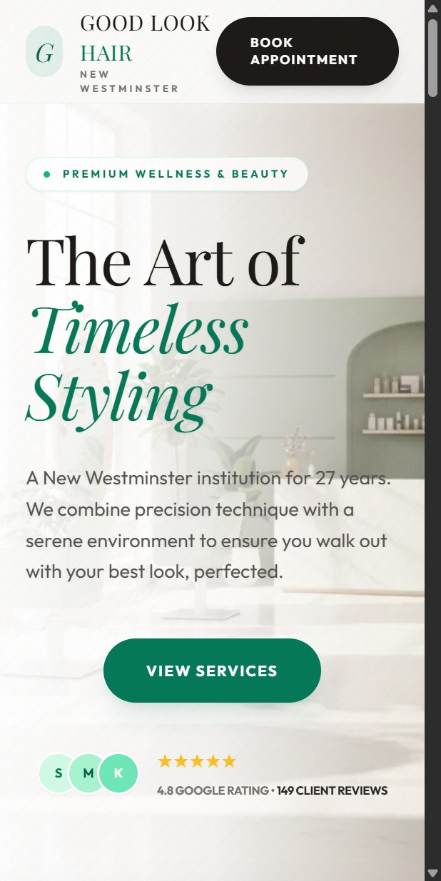 Good Look Hair Design website — salon site